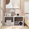 Costway 2PCS Stackable Storage Cube Free-standing Storage Organizer Bookcase for Bedroom White/Natural